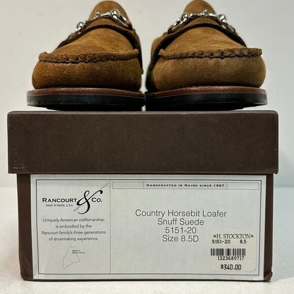 NIB RARE Rancourt & Co. Country Horsebit Loafer Snuff Suede Maine USA 8.5 D main image 8